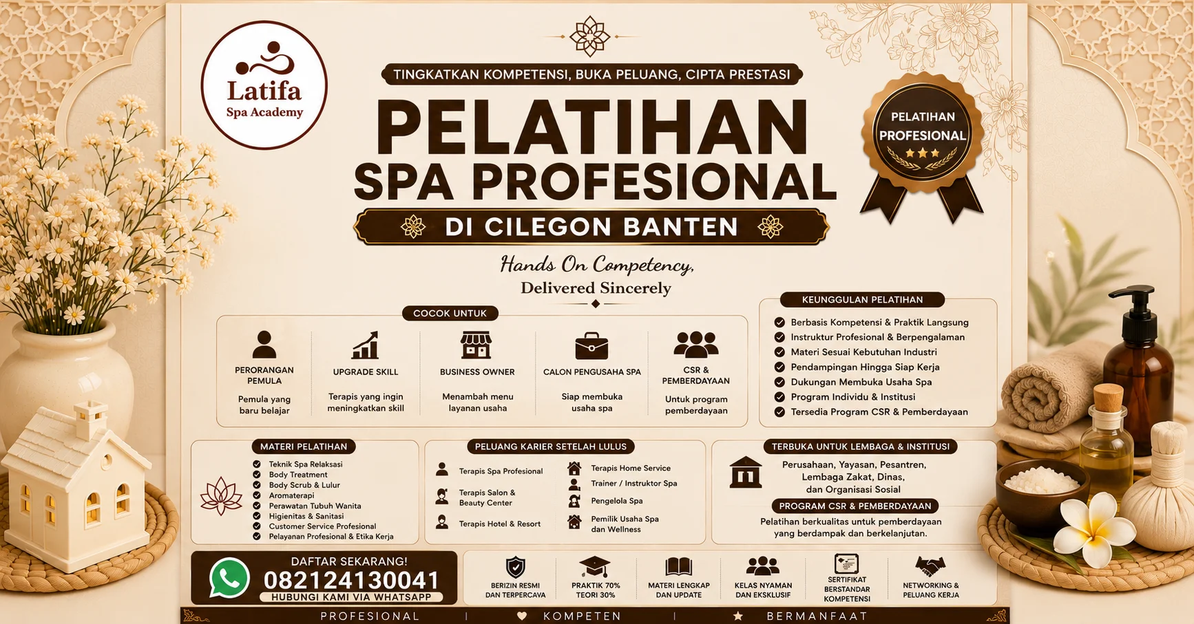Pelatihan Spa Profesional di Cilegon Banten 082124130041